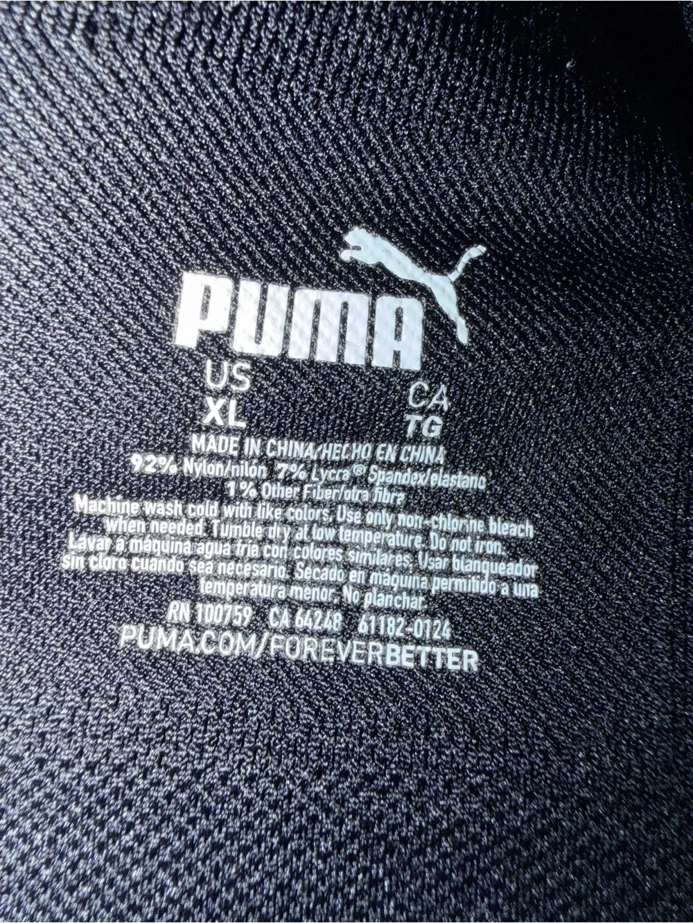 Puma size xl